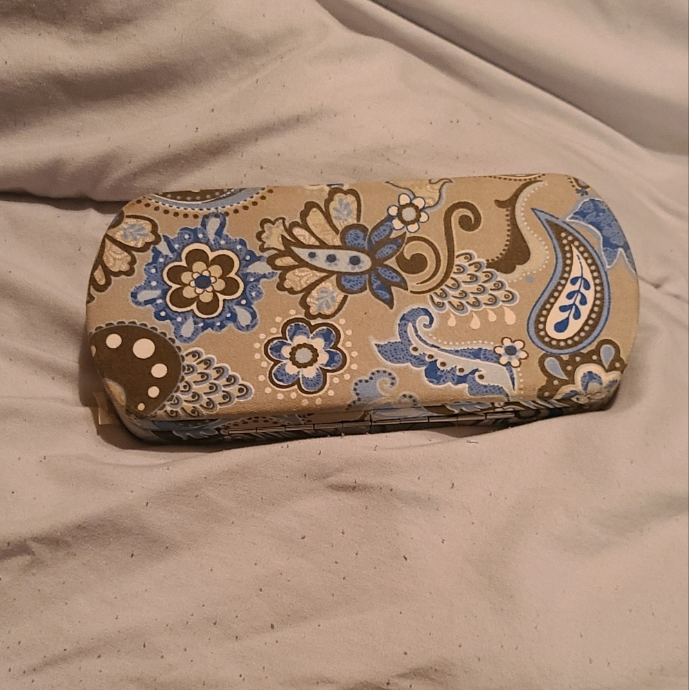 Thirty One Blue/brown Paisley Push Button Wallet
